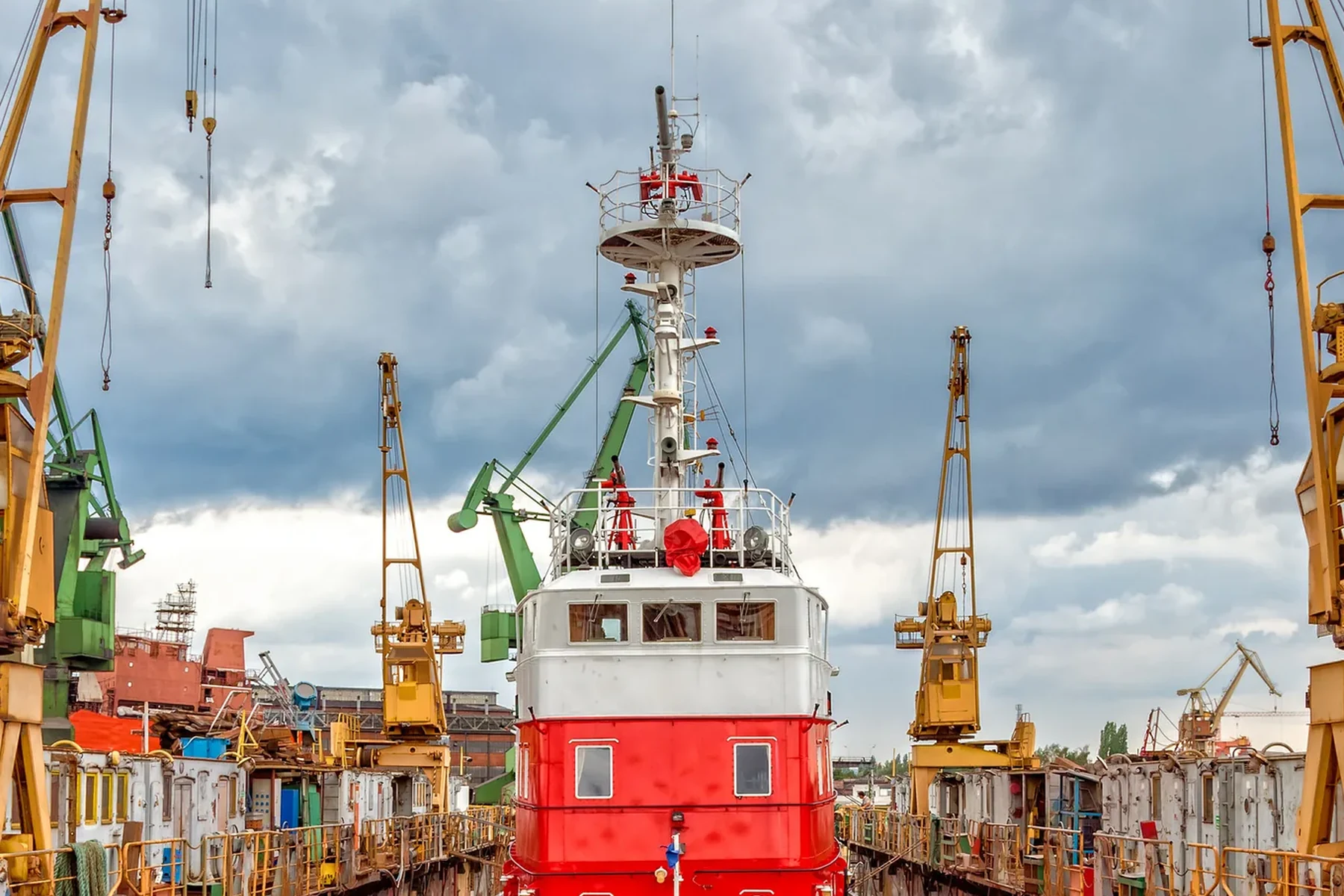 Vessel in dry dock